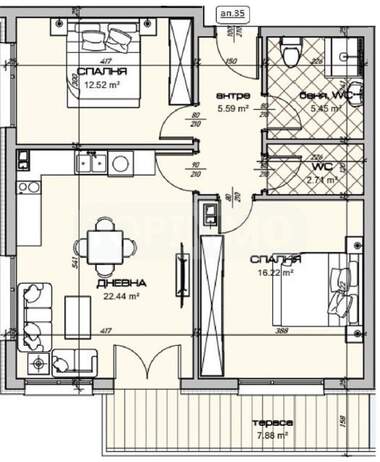Vânzare - Apartament în Pobeda,  Varna