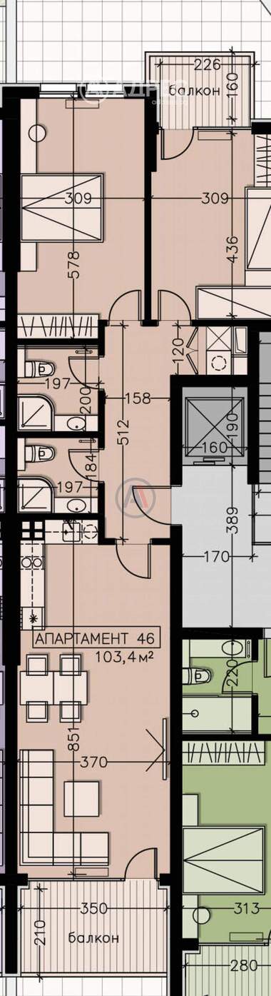 Satış - Apartman olarak Manastirski livadi-Iztok,  Sofia