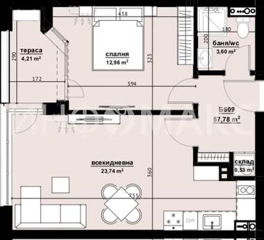 For sale - Apartment in Horizont,  Burgas