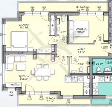Vânzare - Apartament în Dărvenița,  Sofia