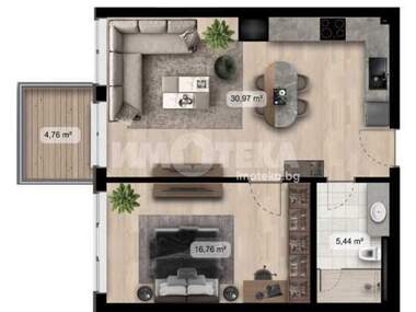 For sale - Apartment in Poligona,  Sofia
