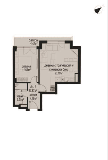 Vânzare - Apartament în Zona B-18,  Sofia