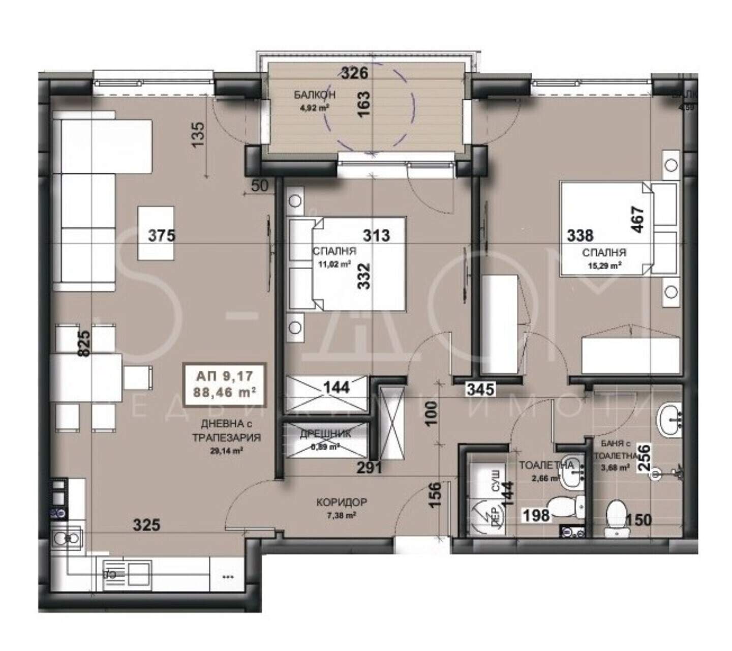 Тристаен Апартамент в Самара-3, Стара Загора – снимка 2