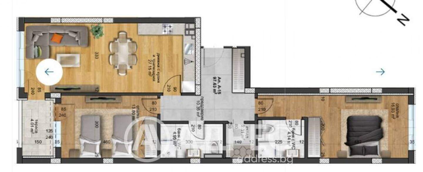 Üç odalı Apartman olarak Raion Zapaden, Plovdiv – fotoğraf 4
