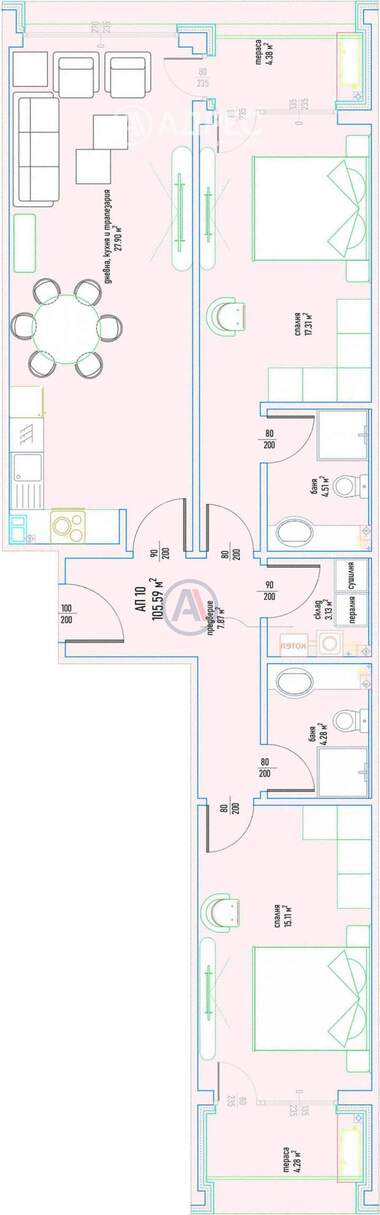 Vânzare - Apartament în Malinova Dolina,  Sofia