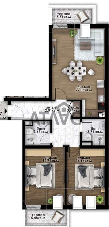 Satış - Apartman olarak Ostromila,  Plovdiv