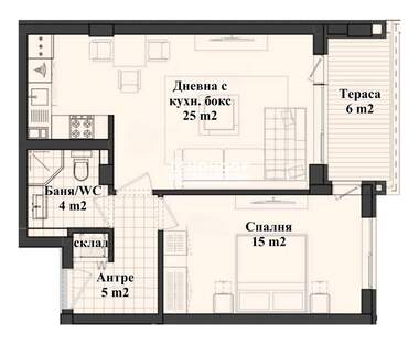 Satış - Apartman olarak Karşiaka,  Plovdiv