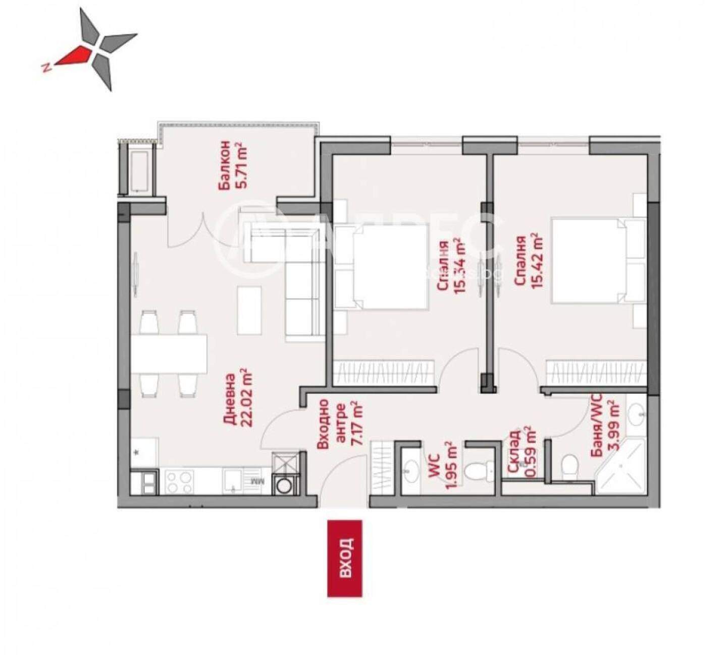 Cu trei camere Apartament în Manastirski livadi-Iztok, Sofia – fotografia 4