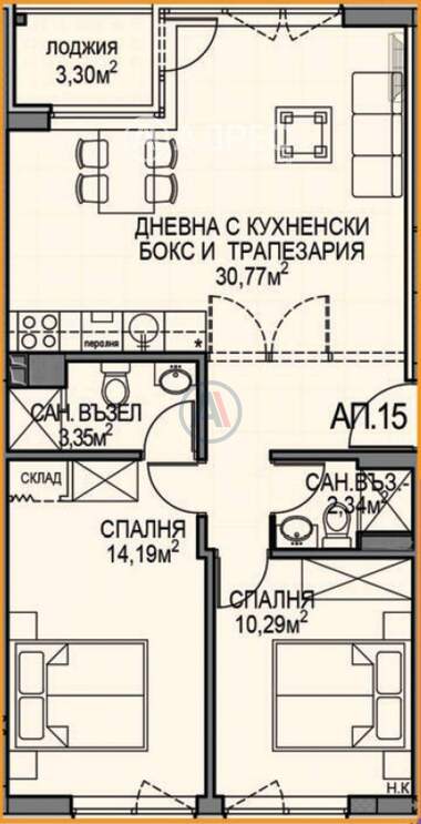 Satış - Apartman olarak Obelia 2,  Sofia