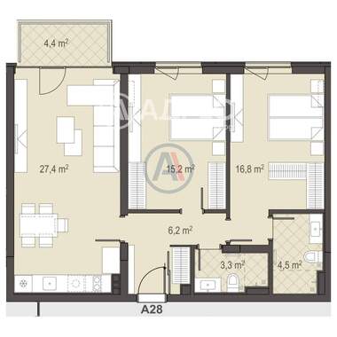 Satış - Apartman olarak Dragalevci,  Sofia