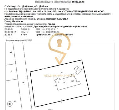 Πώληση - Οικόπεδο για κατασκευή σε Стожер,  Добрич