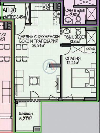 Satış - Apartman olarak Obelia 2,  Sofia
