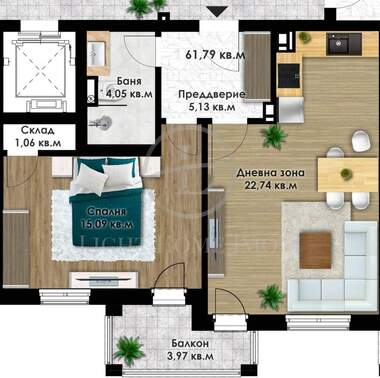 For sale - Apartment in Kiuchuk Parij,  Plovdiv