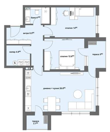 Verkauf - Wohnung in Center,  Stara Zagora
