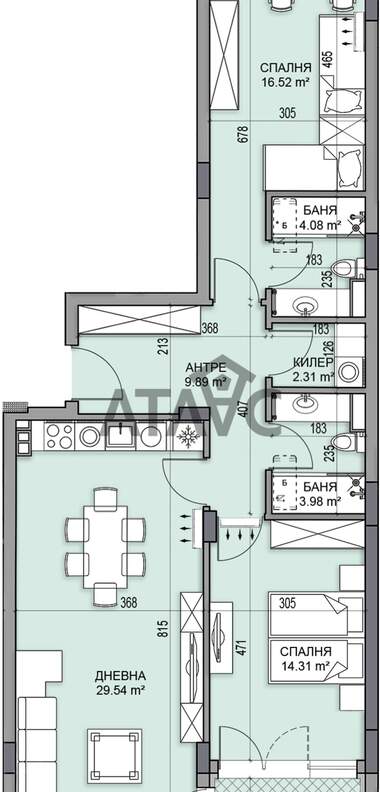 Satış - Apartman olarak Gagarin,  Plovdiv