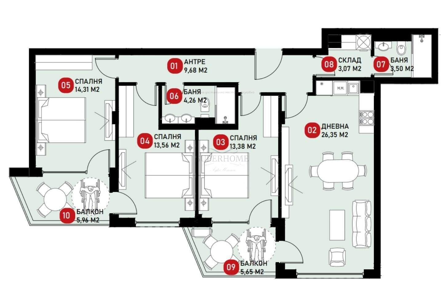 3 bedroom Apartment in Malinova Dolina, Sofia – photo 3