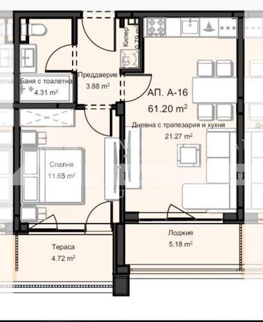 Satış - Apartman olarak Ostromila,  Plovdiv