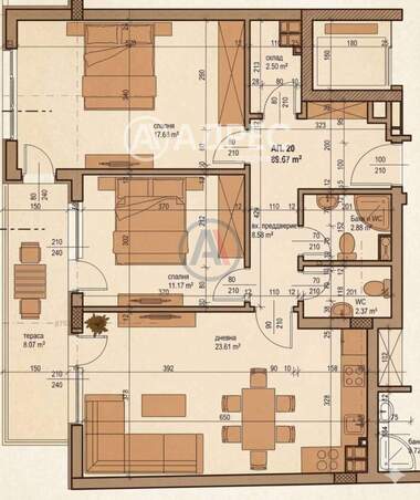 Satış - Apartman olarak Zona B-19,  Sofia