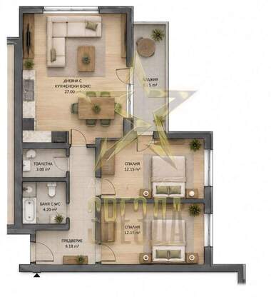 Vânzare - Apartament în Iujen,  Plovdiv