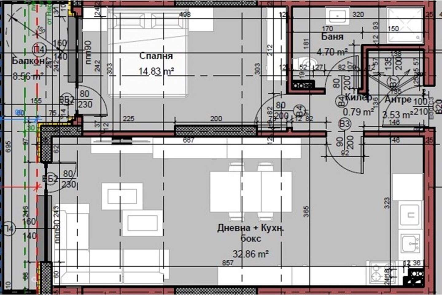Cu două camere Apartament în Izgrev, Varna – fotografia 8