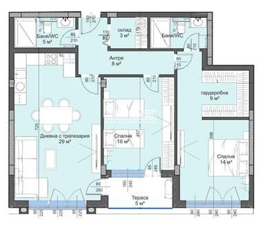 Satış - Apartman olarak Trakia,  Plovdiv