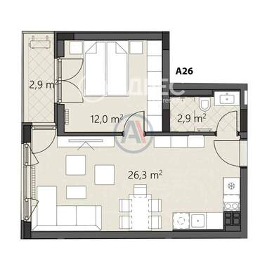 Satış - Apartman olarak Ovça Kupel 2,  Sofia