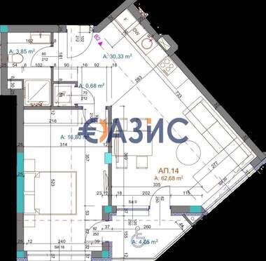 For sale - Apartment in Center,  Burgas