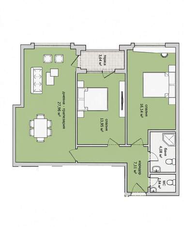 Satış - Apartman olarak Badema,  Haskovo