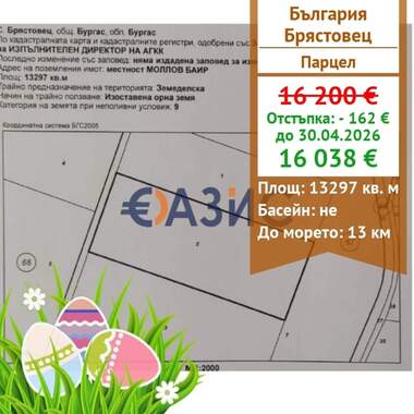 Πώληση - Γεωργική γη σε Брястовец,  Бургас