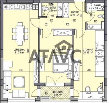 Satış - Apartman olarak Gagarin,  Plovdiv