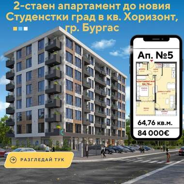 Продажа - Квартира в Хоризонт,  Бургас