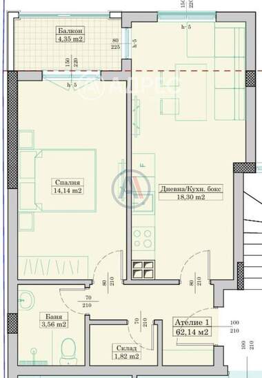 For sale - Apartment in Hristo Botev,  Varna