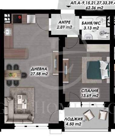 Продажба - Апартамент в Гагарин,  Пловдив