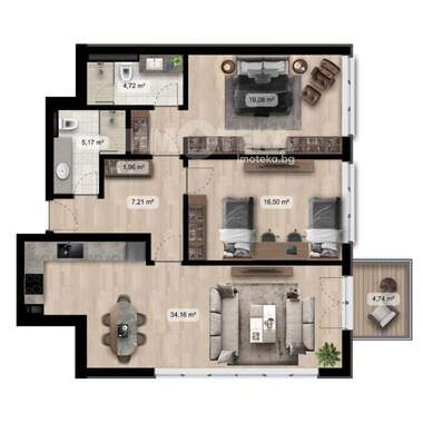 For sale - Apartment in Poligona,  Sofia