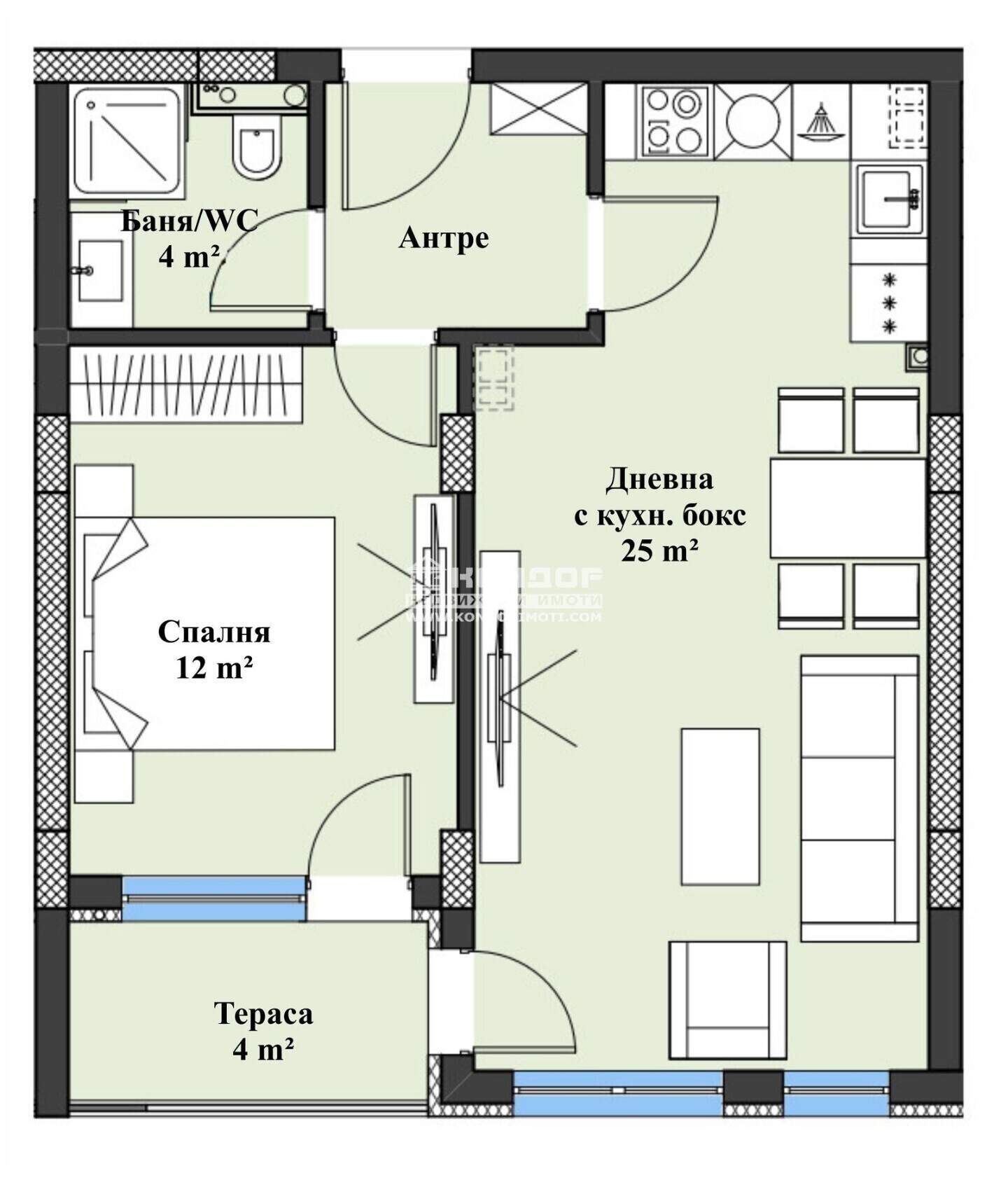 İki odalı Apartman olarak Hristo Smirnenski, Plovdiv – fotoğraf 7