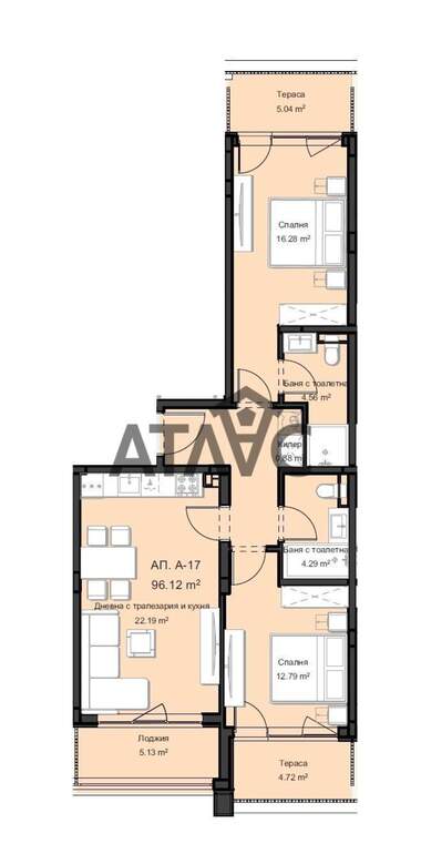 Satış - Apartman olarak Ostromila,  Plovdiv