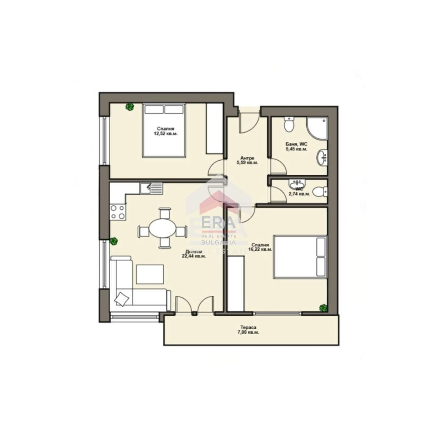 Cu trei camere Apartament în Vladislavovo, Varna – fotografia 3