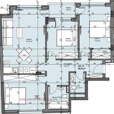 Satış - Apartman olarak Zona B-5,  Sofia