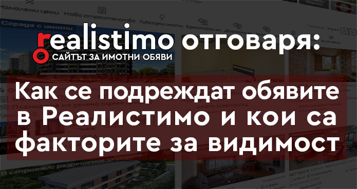 Алгоритъм за подреждане на обяви в Реалистимо