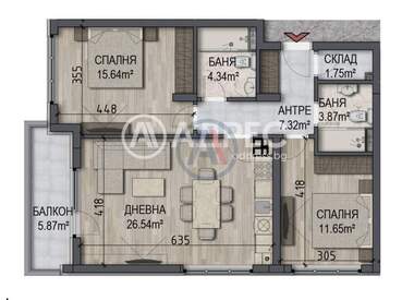 Verkauf - Wohnung in Owtscha Kupel,  Sovia