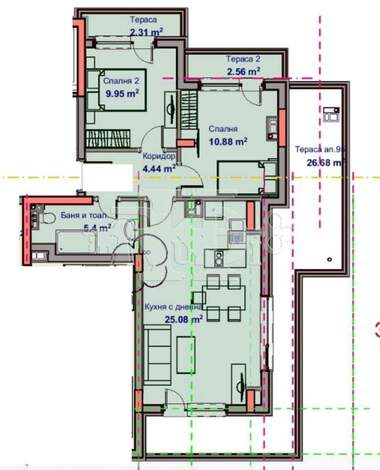 For sale - Apartment in Vazrajdane 1,  Varna
