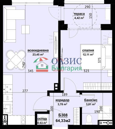 Verkauf - Wohnung in Horizont,  Burgas