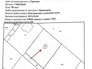 Πώληση - Οικόπεδο για κατασκευή σε Гурмазово,  София Област