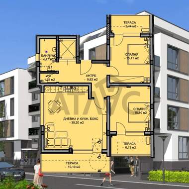 For sale - Apartment in Komatevo,  Plovdiv