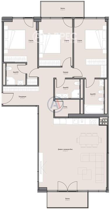 Satış - Apartman olarak Oborishte,  Sofia