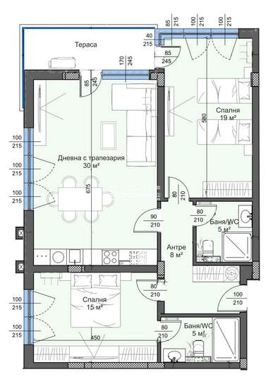 Satış - Apartman olarak Trakia,  Plovdiv