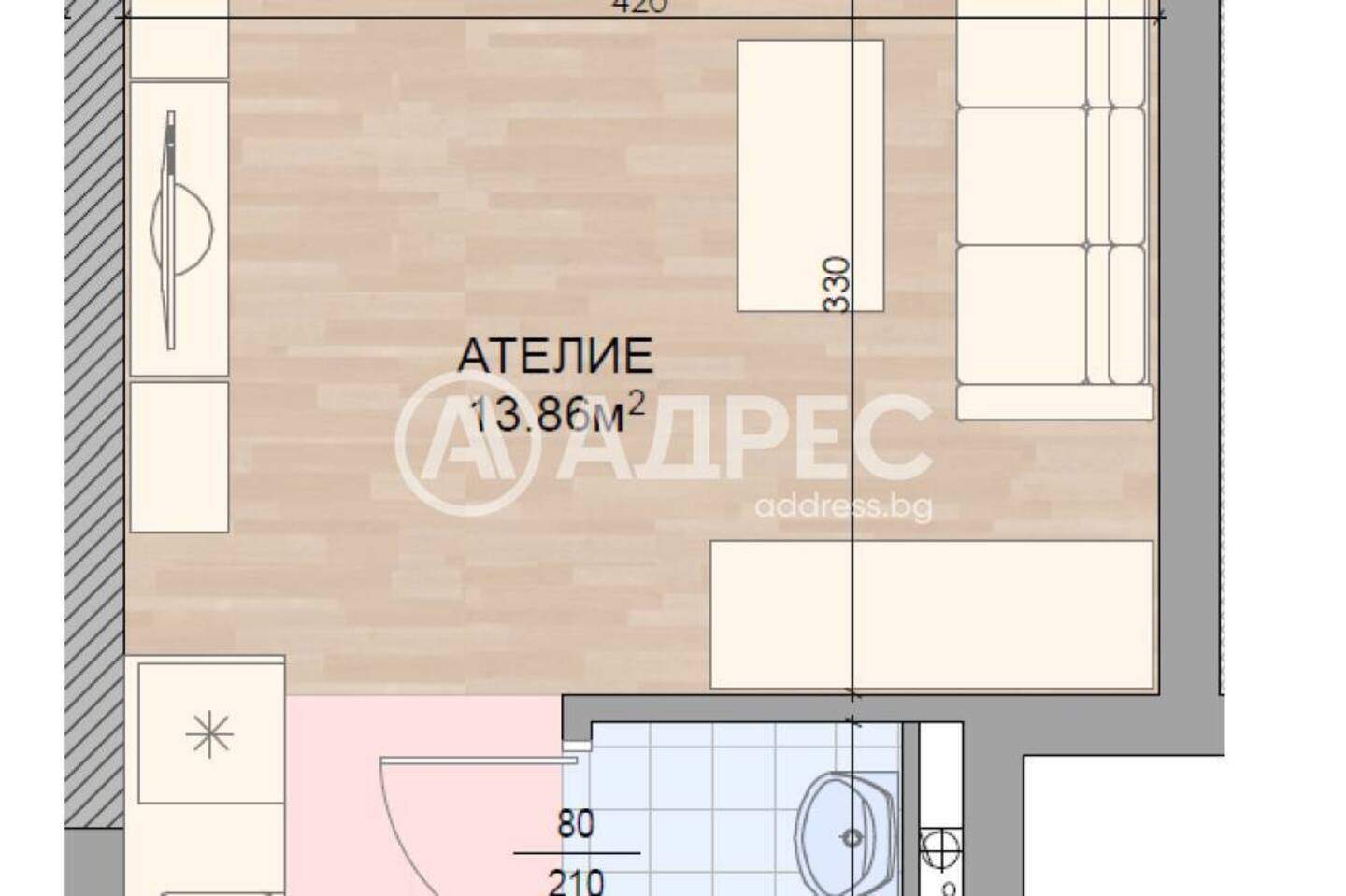 Едностаен Апартамент в Карпузица, София – снимка 3