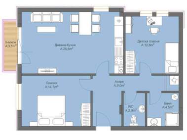 Satış - Apartman olarak Velingrad,  Pazarcik