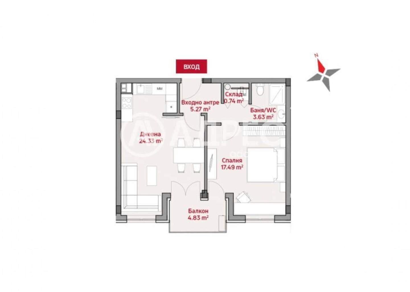 İki odalı Apartman olarak Manastirski livadi-Iztok, Sofia – fotoğraf 4
