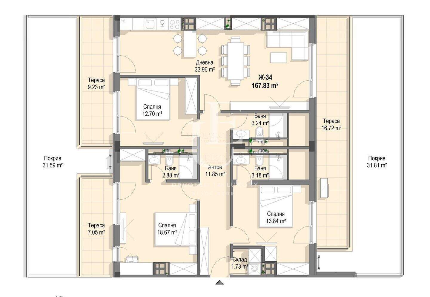 Cu patru camere Apartament în Krăstova vada, Sofia – fotografia 4